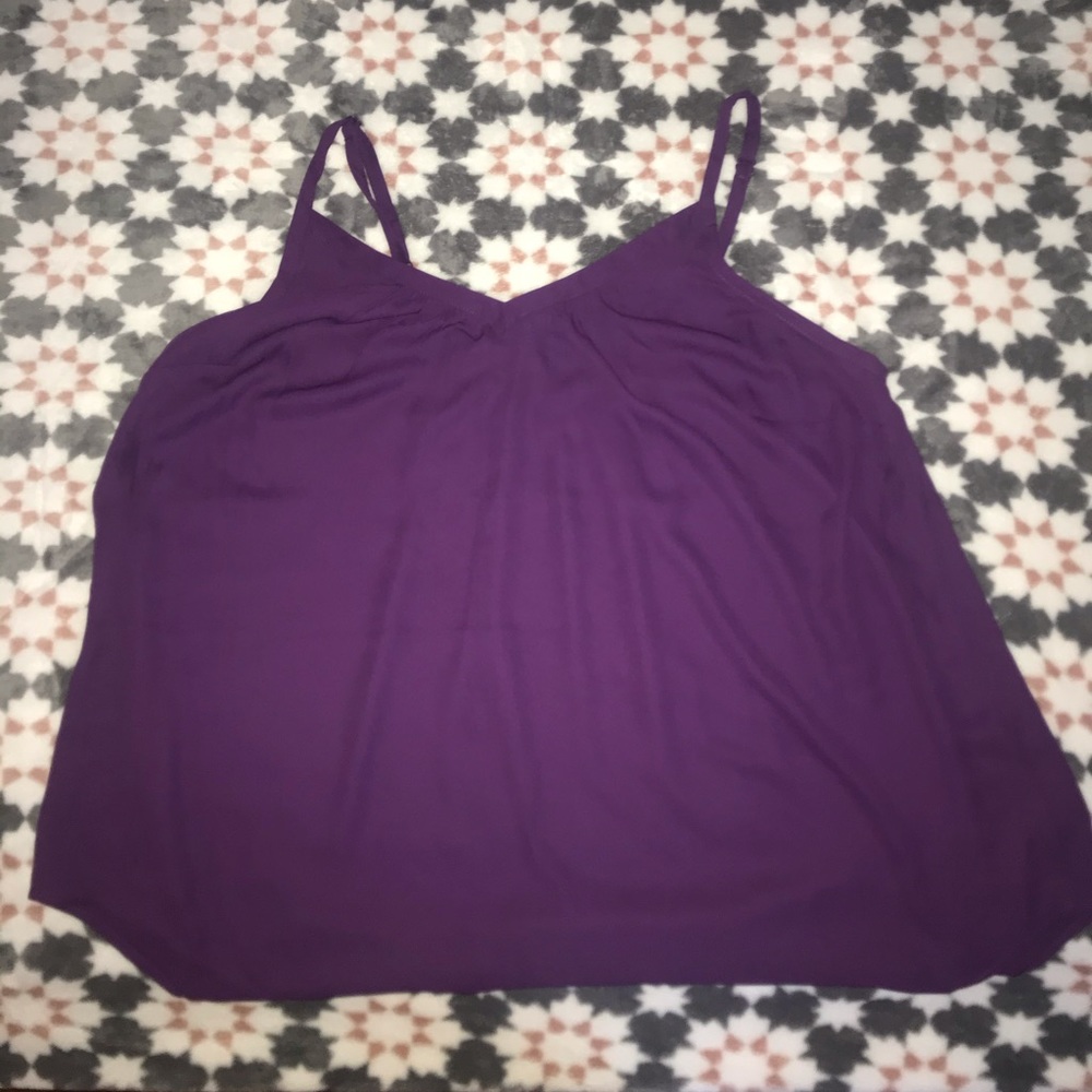 Purple chiffon tank. Silky/sheer